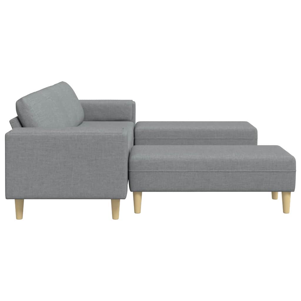 Sofa Set Hellgrau Stoff