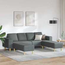 Sofa Set Dunkelgrau Stoff