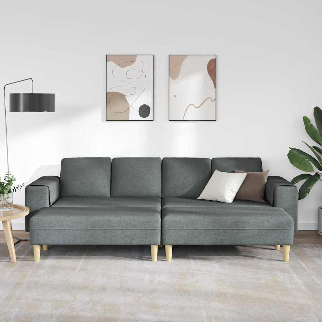Sofa Set Dunkelgrau Stoff