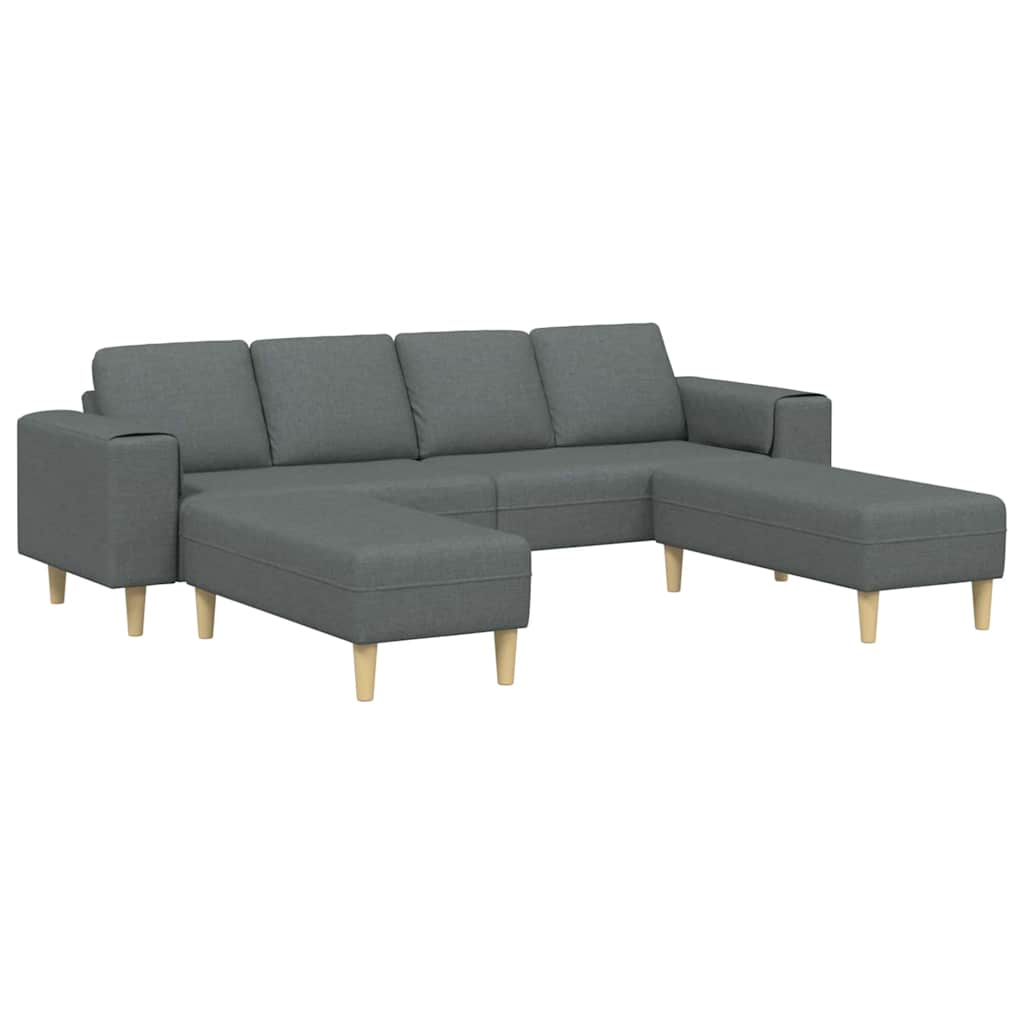 Sofa Set Dunkelgrau Stoff