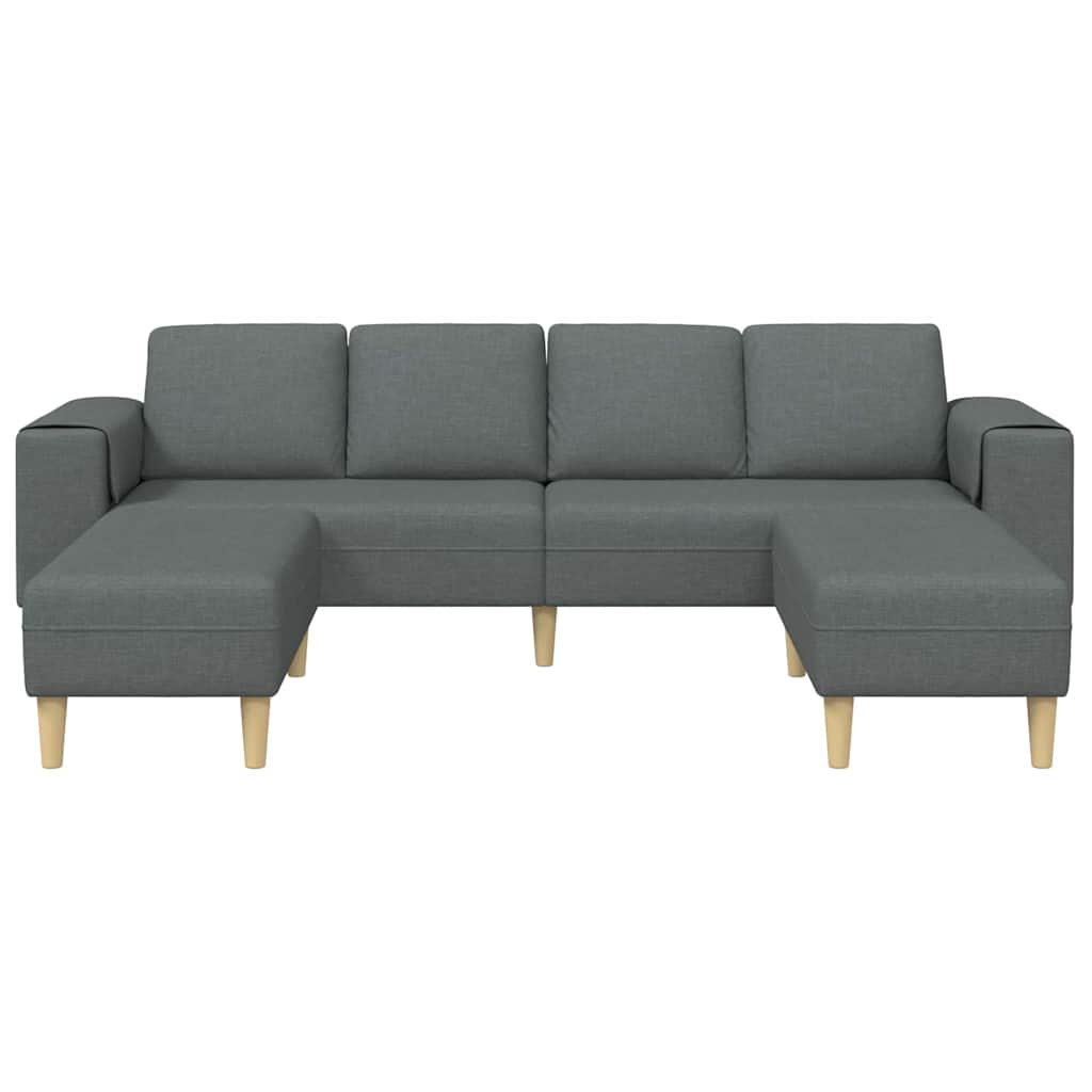 Sofa Set Dunkelgrau Stoff