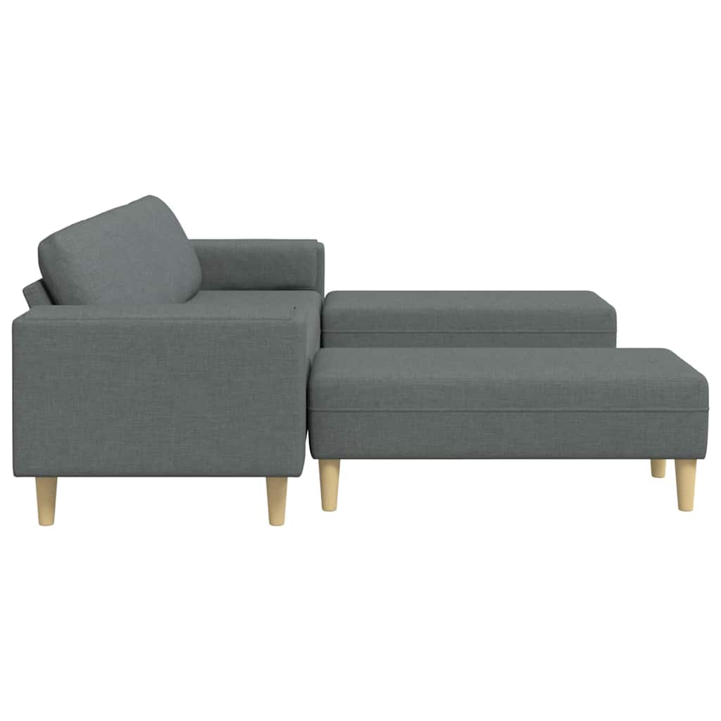 Sofa Set Dunkelgrau Stoff