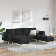 Sofa Set Schwarz Stoff