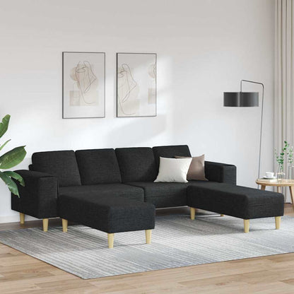 Sofa Set Schwarz Stoff