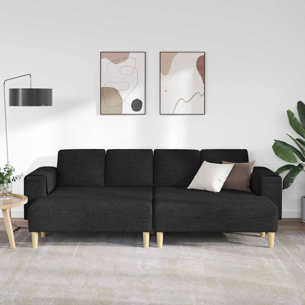 Sofa Set Schwarz Stoff