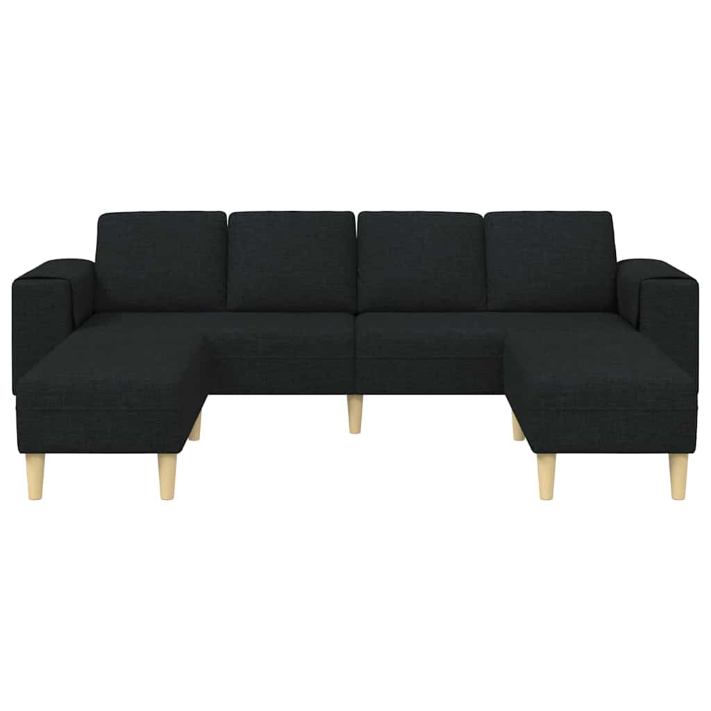 Sofa Set Schwarz Stoff