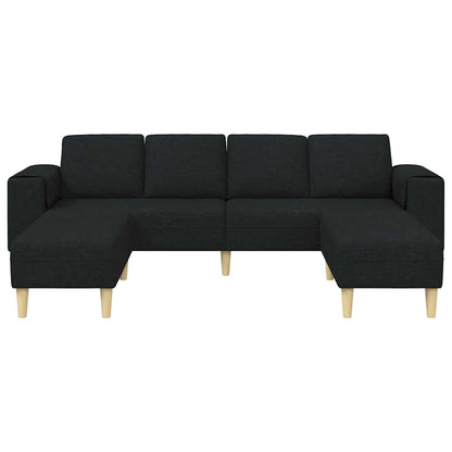 Sofa Set Schwarz Stoff