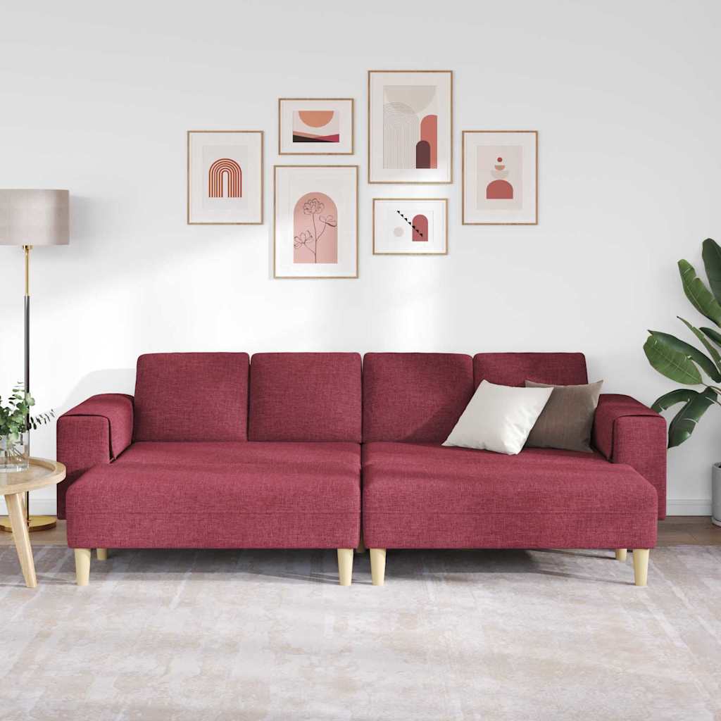 Sofa Set Weinrot Stoff