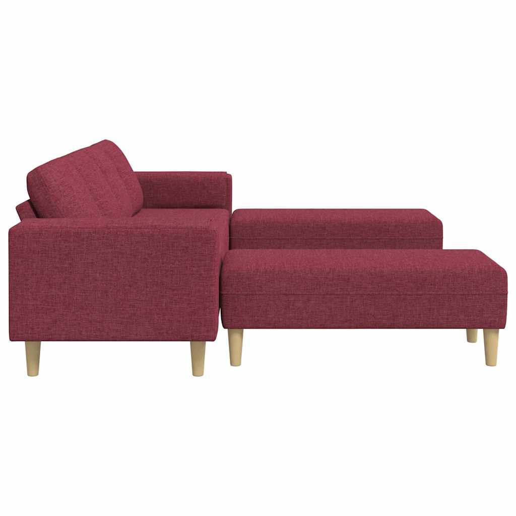 Sofa Set Weinrot Stoff