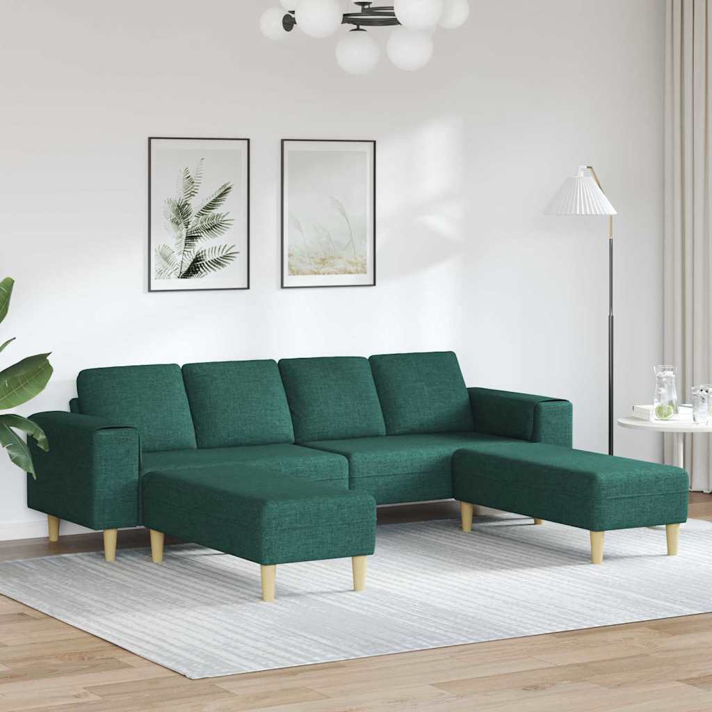 Sofa Set Dunkelgrün Stoff