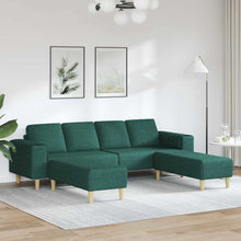 Sofa Set Dunkelgrün Stoff