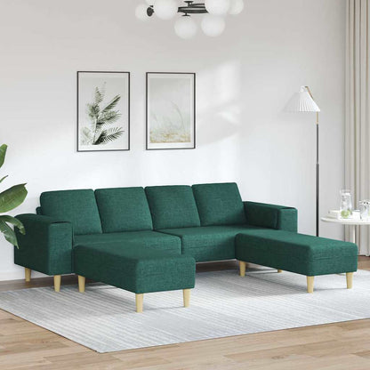 Sofa Set Dunkelgrün Stoff