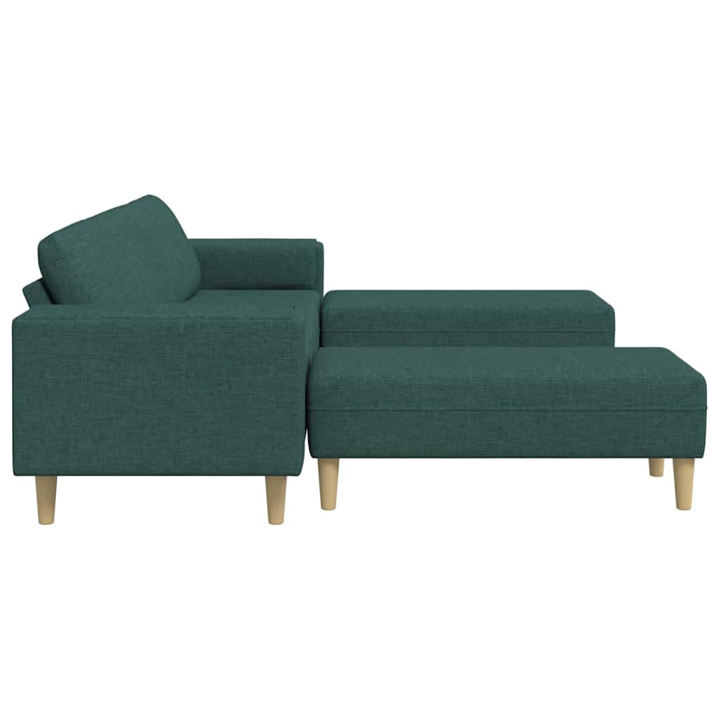 Sofa Set Dunkelgrün Stoff