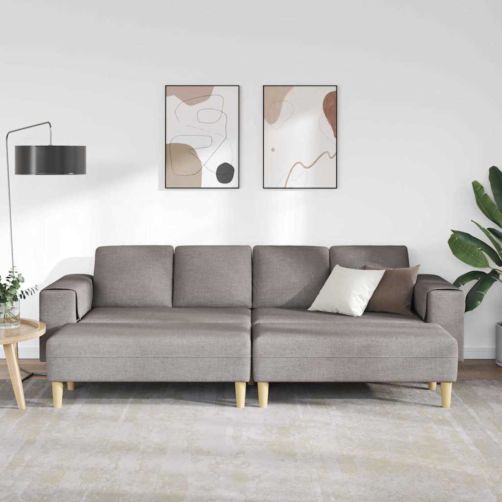 Sofa Set Taupe Stoff