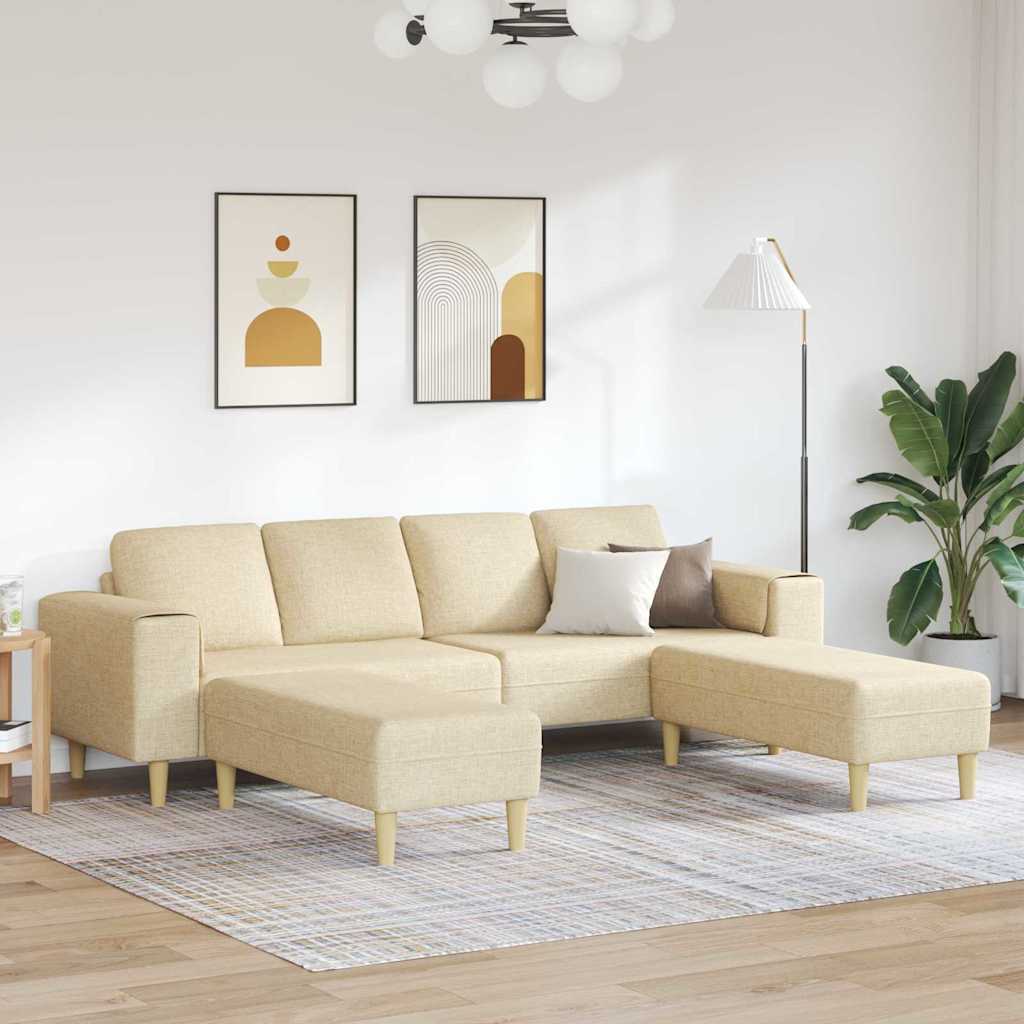 Sofa Set Creme Stoff