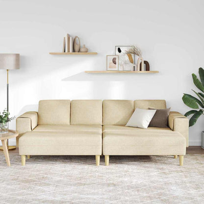 Sofa Set Creme Stoff