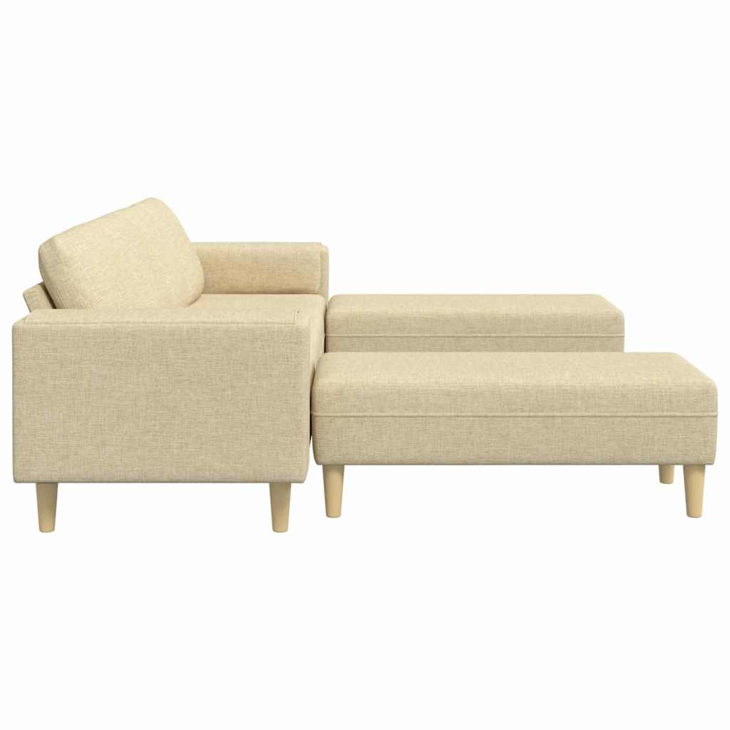 Sofa Set Creme Stoff