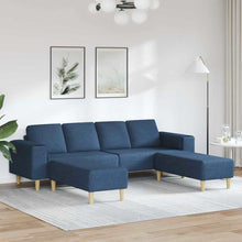 Sofa Set Blau Stoff