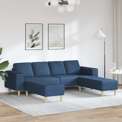 Sofa Set Blau Stoff