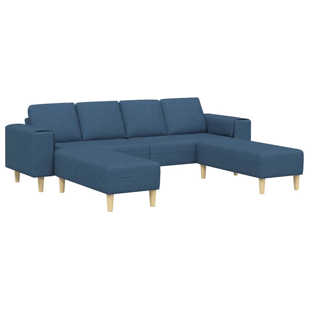 Sofa Set Blau Stoff
