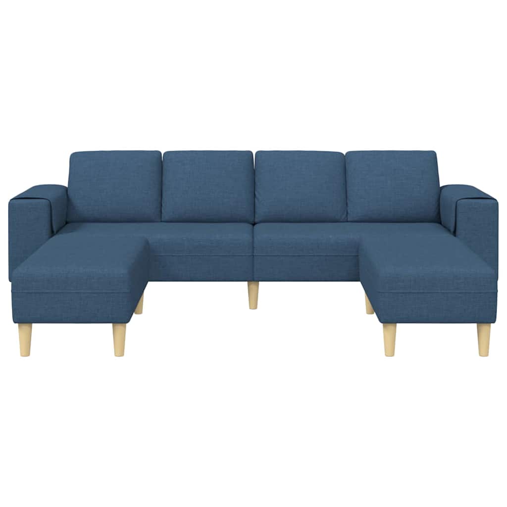 Sofa Set Blau Stoff