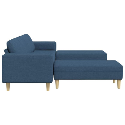 Sofa Set Blau Stoff