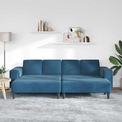 Sofa Set Blau Samt
