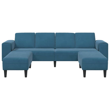 Sofa Set Blau Samt