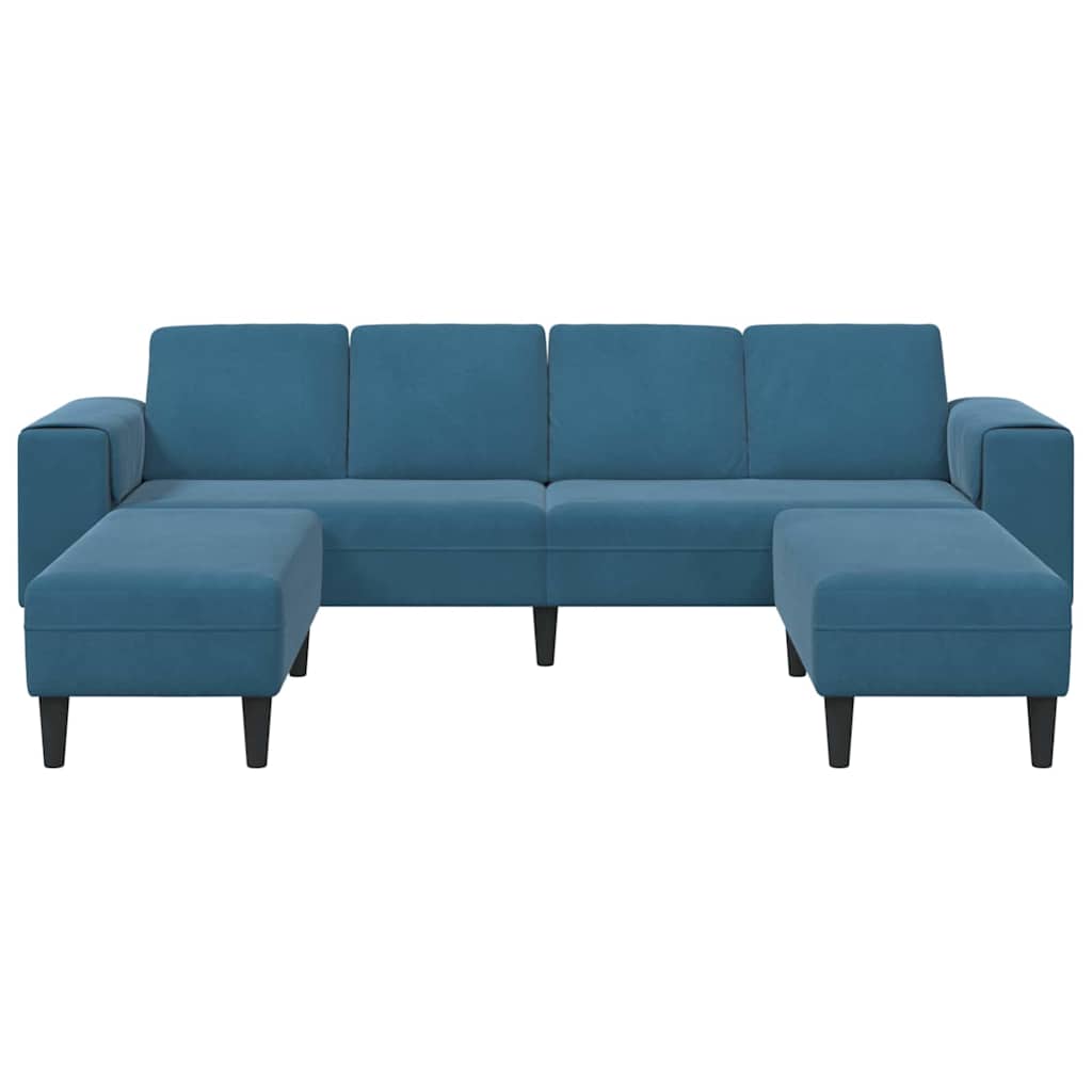 Sofa Set Blau Samt