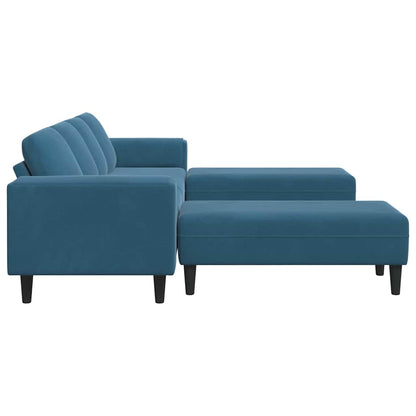 Sofa Set Blau Samt