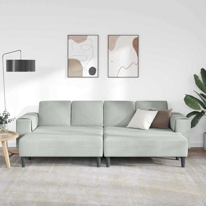Sofa Set Hellgrau Samt