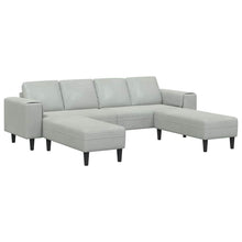 Sofa Set Hellgrau Samt