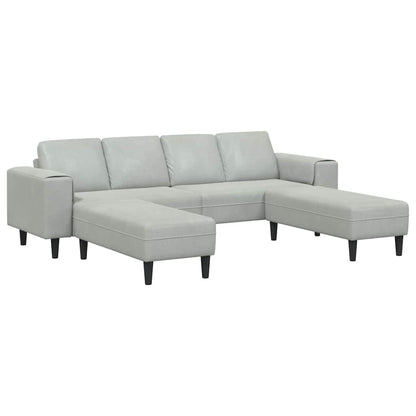 Sofa Set Hellgrau Samt