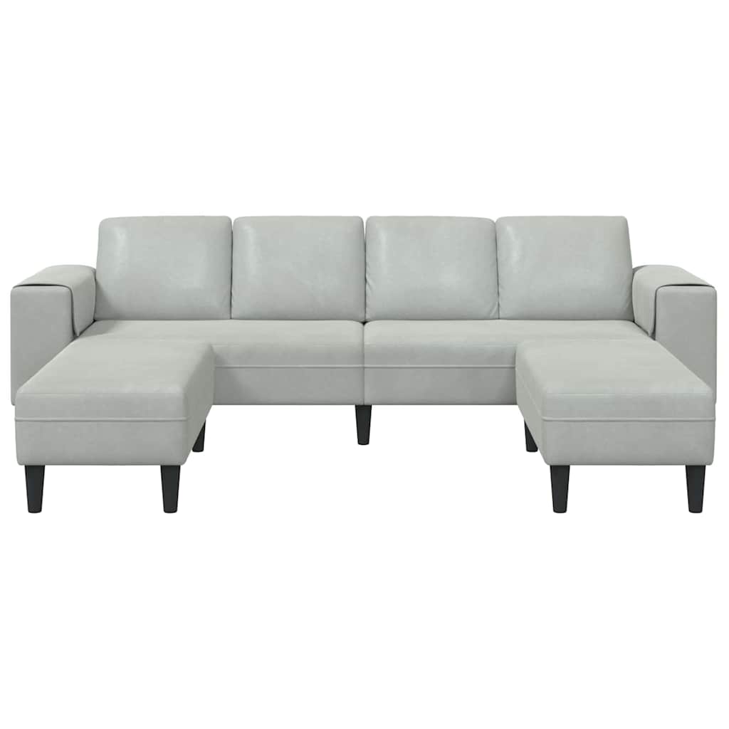 Sofa Set Hellgrau Samt