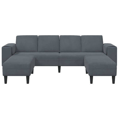 Sofa Set Dunkelgrau Samt