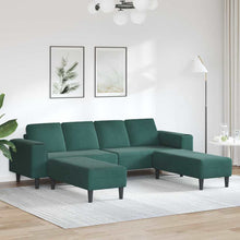 Sofa Set Dunkelgrün Samt