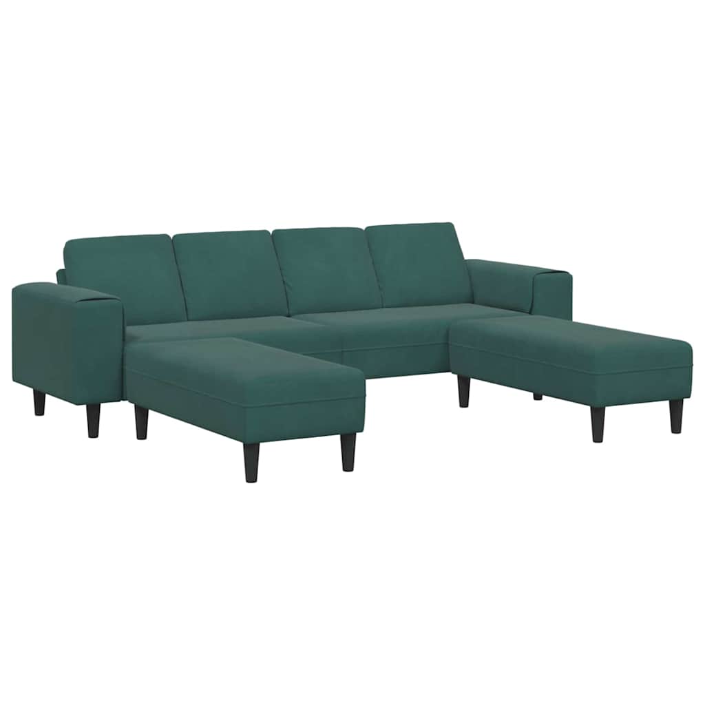 Sofa Set Dunkelgrün Samt