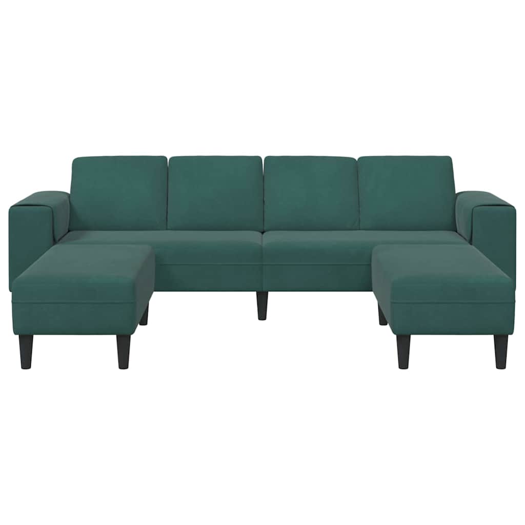 Sofa Set Dunkelgrün Samt