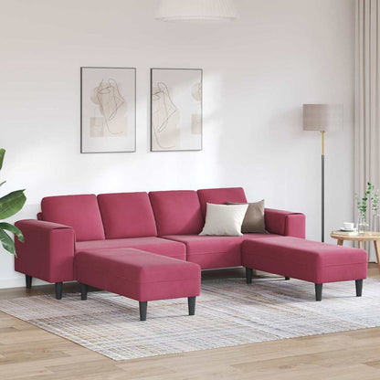 Sofa Set Weinrot Samt