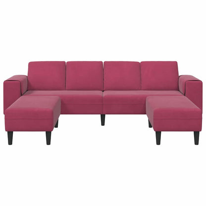 Sofa Set Weinrot Samt