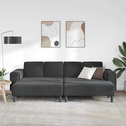 Sofa Set Schwarz Samt