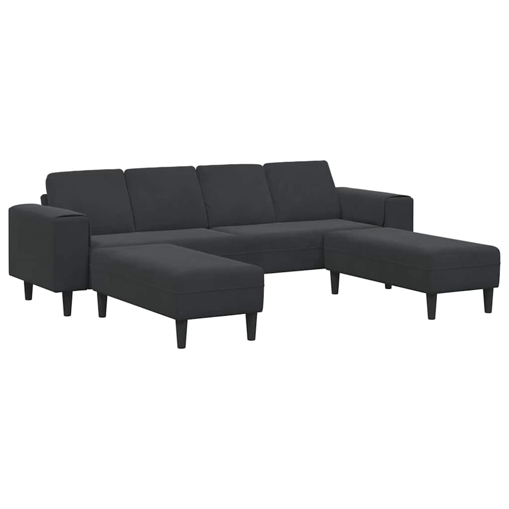 Sofa Set Schwarz Samt