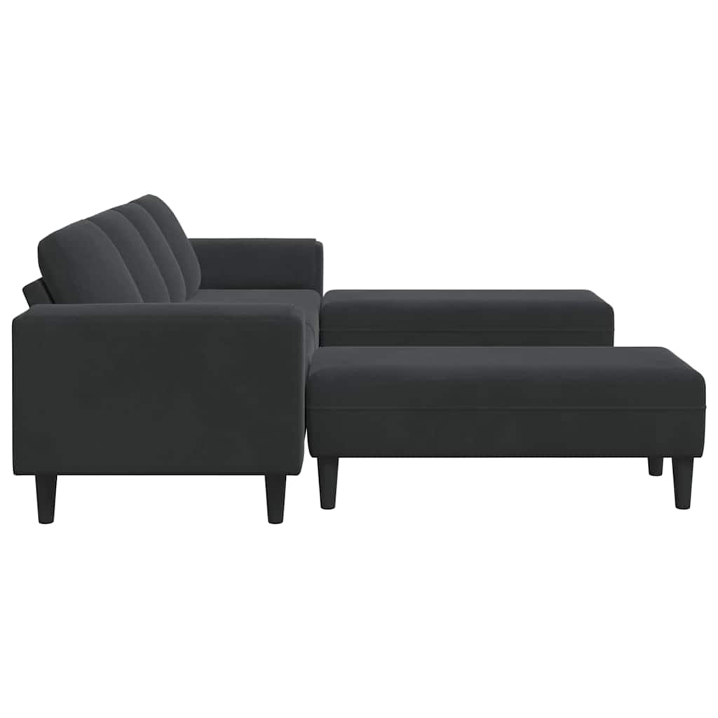 Sofa Set Schwarz Samt
