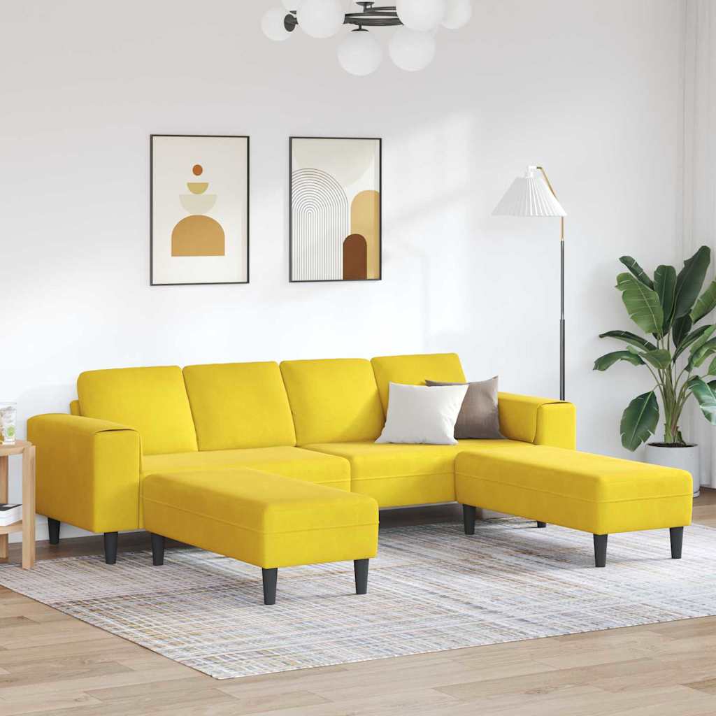 Sofa Set Gelb Samt