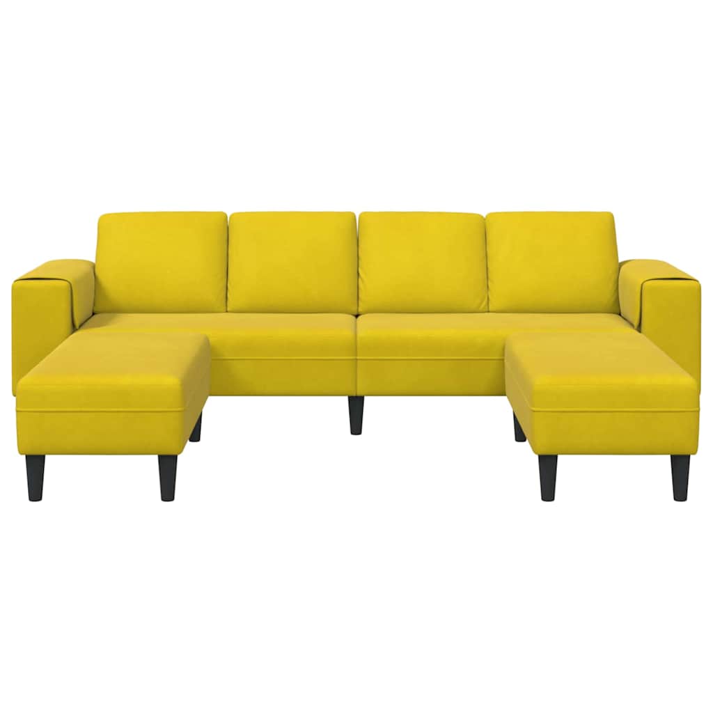 Sofa Set Gelb Samt