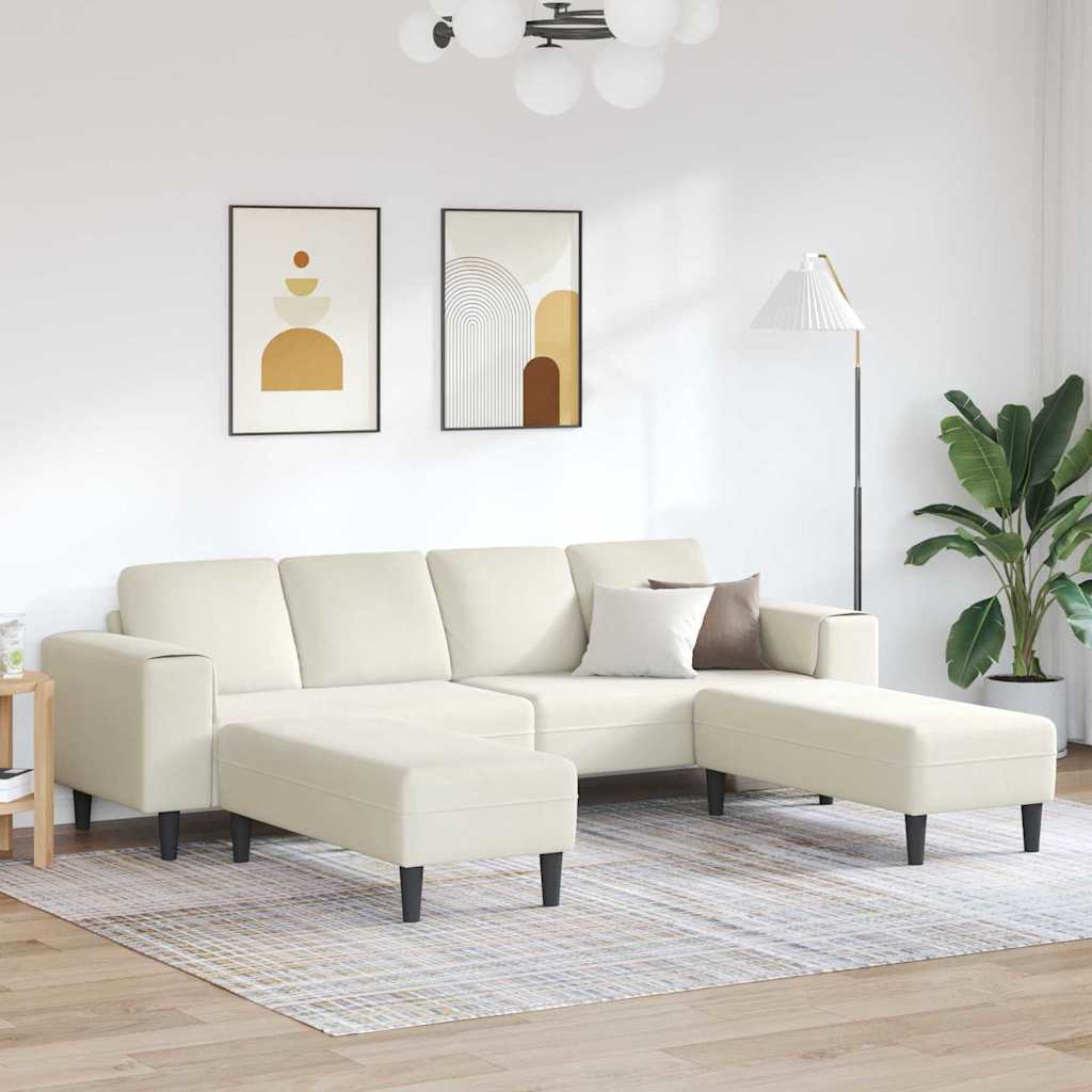 Sofa Set Creme Samt