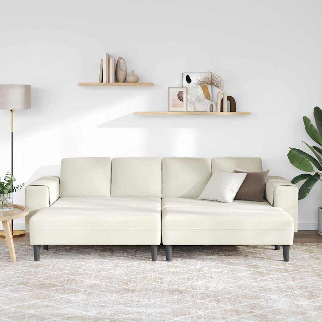 Sofa Set Creme Samt