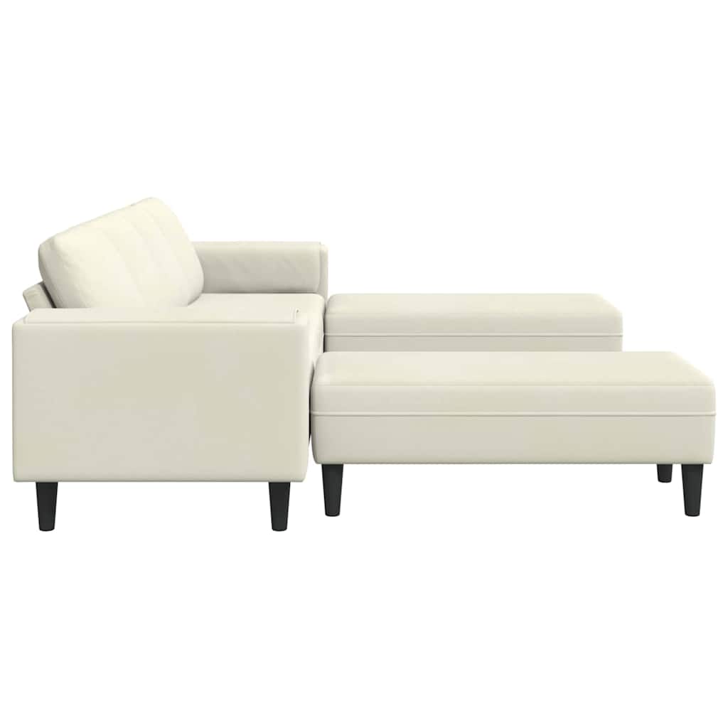 Sofa Set Creme Samt