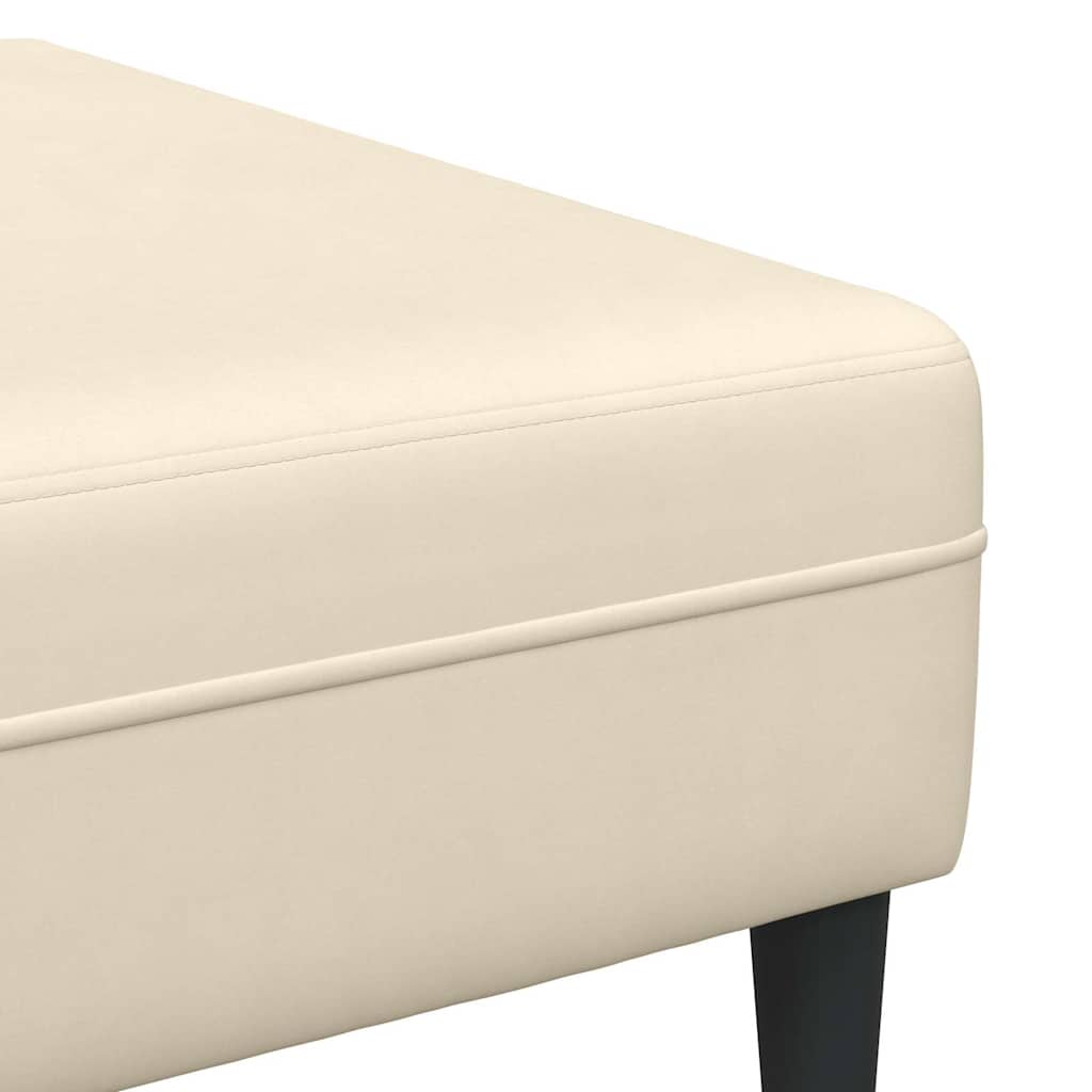 Stoffsofa mit Kissen Creme 208 cm Cordstoff