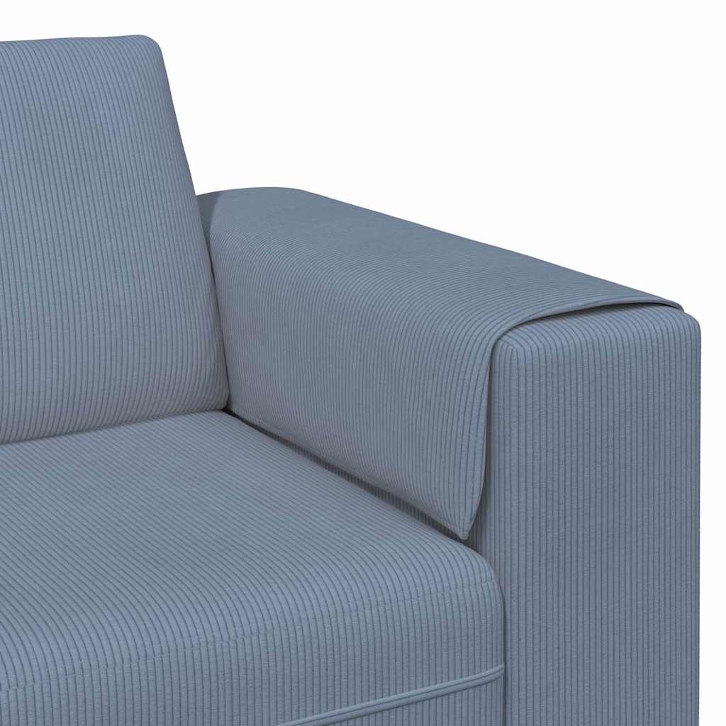 Stoffsofa mit Kissen Blau Cordstoff